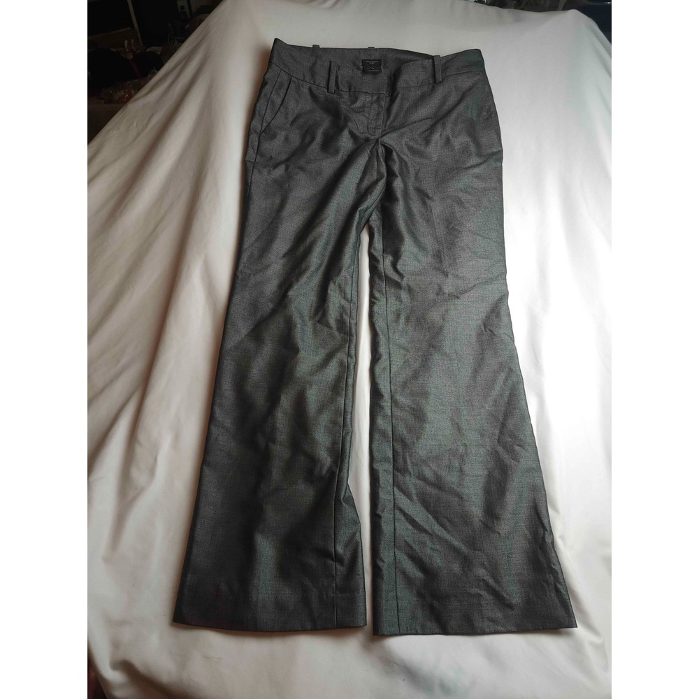 Ann Taylor Signature Dress Pants Womens 10 Gray Herringbone Office Corpcore